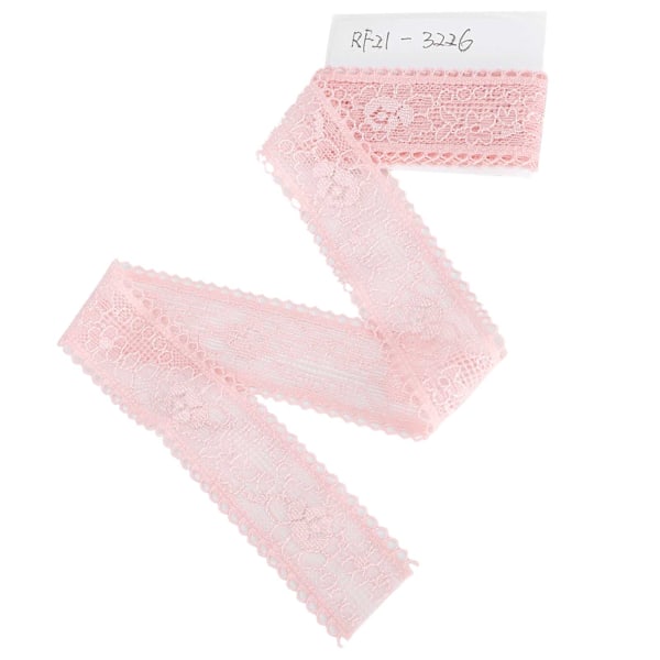 Spetsband Rosa Vågmönster Nylon Dekorativ Kant Sytillbehör 3cm Bredd 10 Yards Lång