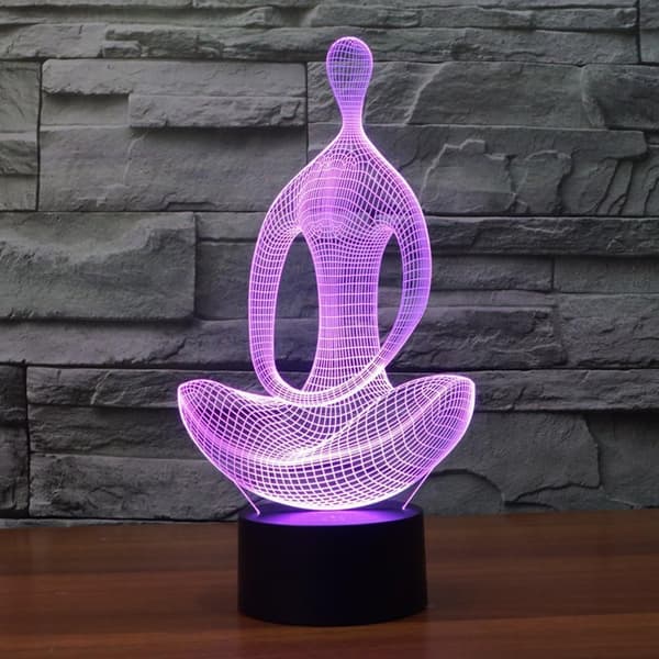 LED 3D Lampe, 3D Optisk Illusions Skrivebordslampe 7 Farveskift U