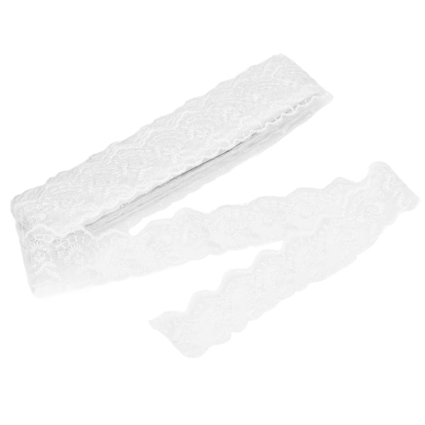 Spetsband 10 meter mjuk elastisk spets tyg för sömnad kläder bröllop fest dekoration presentinslagning vit