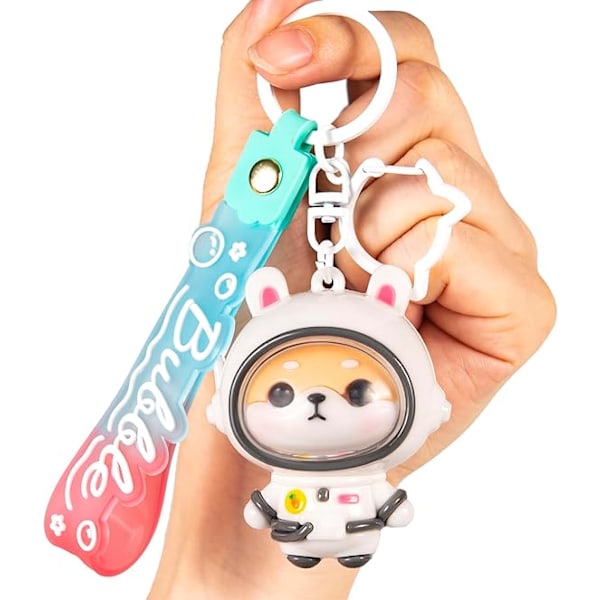 Söt Nyckelring Kawaii Anime Nyckelringar för Barn Ryggsäcksberlocker Nyckelkedja Tillbehör Vänpresent till Kvinnor Flickor White