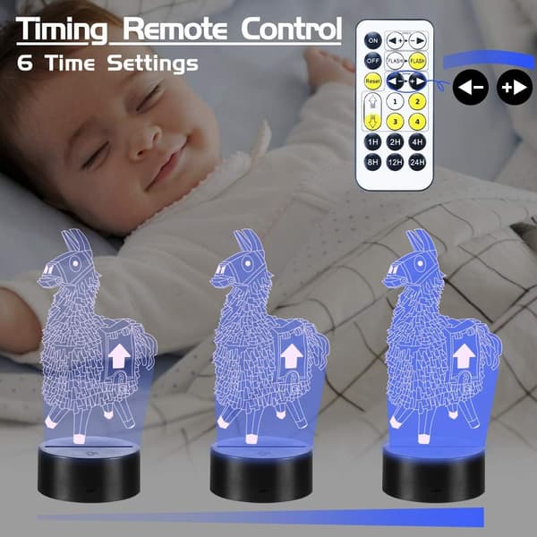 3D Illusion Gaming Natlampe, 7 Farveskiftende 3D Gamer De
