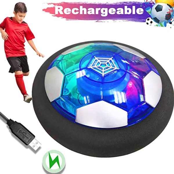 18/11cm Elektrisk fotboll boll upphängd fotbollsleksaker fotboll glidande luftkudde flytande skumfotboll barn present med LED-ljus