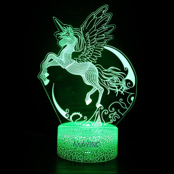 3D Natlampe LED Illusion Skrivebordslampe 7 Farveskift