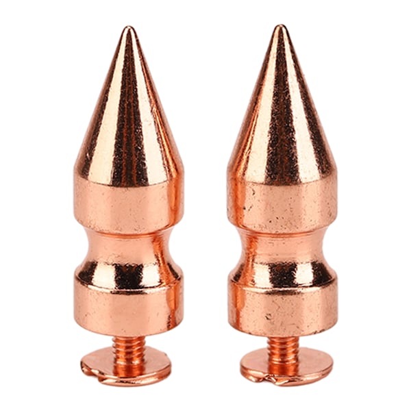 100 sarjan ruusukullan väriset terävät metalliset sähköpinnoitetut, hiomattomat kirkkaat kierteet DIY messinkiset piikit, nastat, rock-niitit vaatteisiin 9x25mm