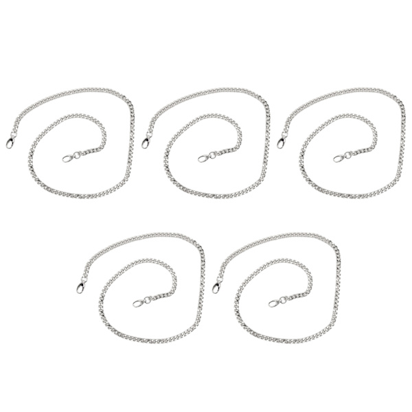 5 st metall trottoarkantkedjor 39,4 tum längd utsökt robust multifunktionell metallhantverkskedja för halsband fotlänk DIY silver