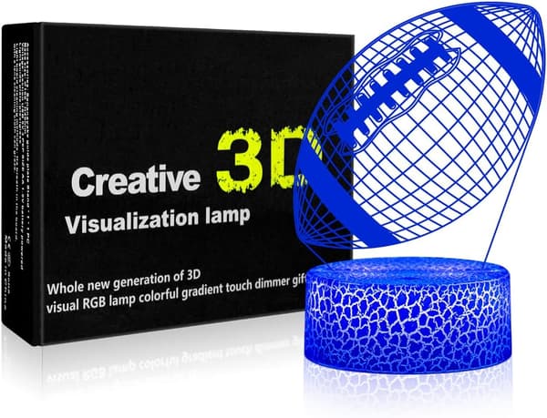 7 Farver 3D Illusionslampe Auto Gradvis Skiftende 3D Natlampe