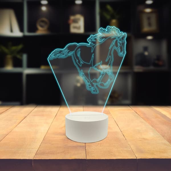 Djur 3D LED-bordslampa, snabb galopphäst