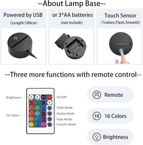 Genshin Impact Shenhe Lampe 3D USB LED Spillkarakter Modell A
