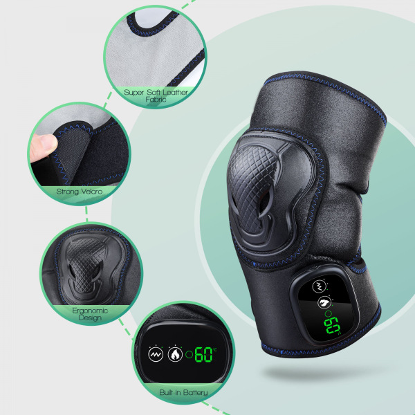 Elektrisk värmeknämassager Fjärrinfraröd ledterapi armbågsknäskydd Vibrationsmassage Smärtlindring Hälsovård