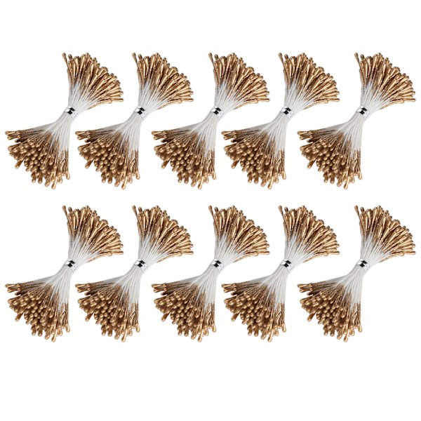 Perle Støv Golden Gips Simulation Dobbelt Ende Kunstig Buket Fremstilling Tilbehør(1mm（#3） 1440)
