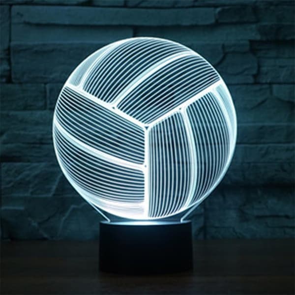 3D Optisk Illusjon Volleyball Fargerik Lyseffekt Berøring