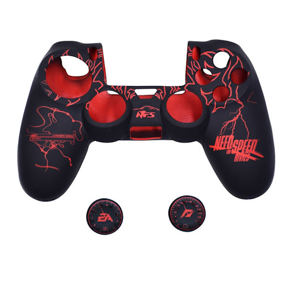 PS4-kontrollsidor, silikonskydd för handkontroll, kompatibelt med PS4 Slim/PS4 Pro-kontroller (tumgrepp x 2)