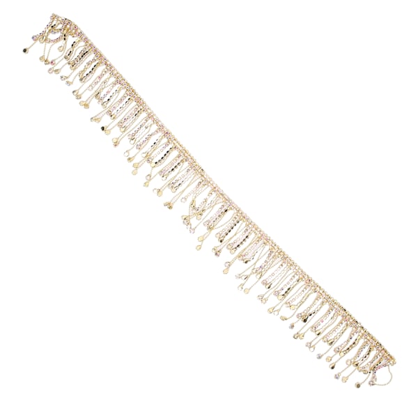 Rhinestone Tassel Chain Fringe Brudapplikation Trim Crystal Kläder Väska Dekoration Golden AB Färgglad