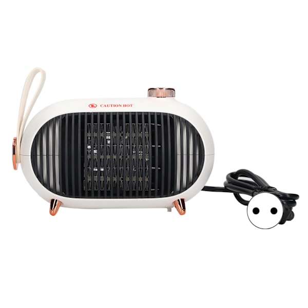 Liten romvarmer 900W PTC Keramisk Rask Oppvarming 3 Nivå Justering Mute Overopphetingsbeskyttelse Skrivebordsvarmer Hvit 110‑