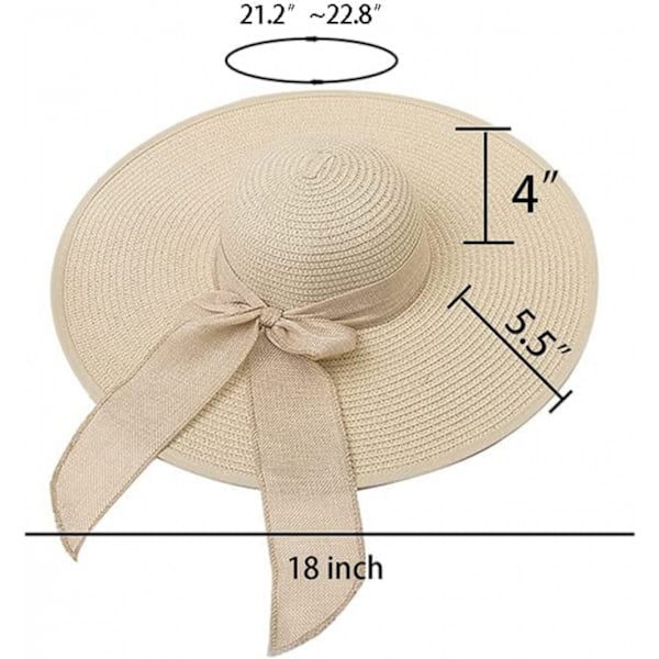 Dam Folable Floppy Hat, Bred Brätte Solskydd Halm Ha