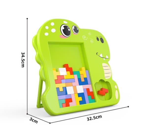 Träblock Pussel Hjärngympa Leksak Tangram Pussel Intel