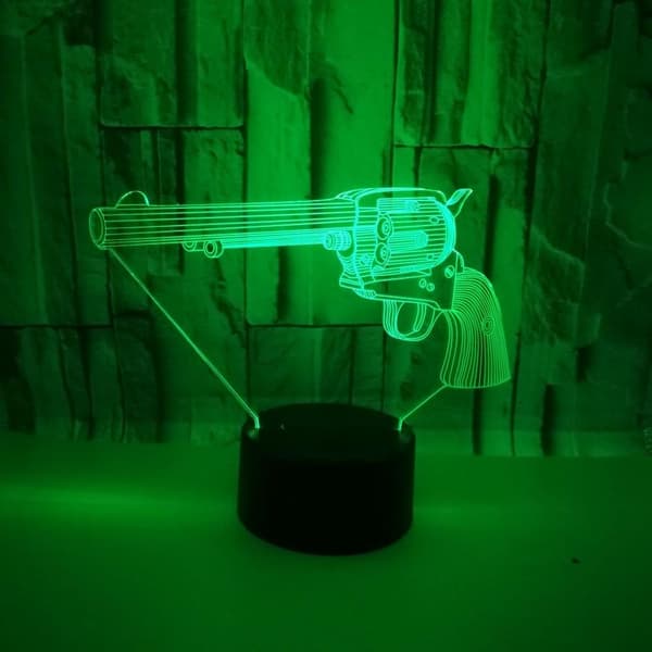 Kreativ 3D Pistol Nattlys 16 Farger Endring USB Strøm