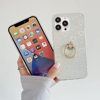 Yhteensopiva iPhone 13 Pro Max -kotelon kanssa, kirkas kimalteleva bling