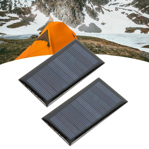 2 stk solcellepanel med god lystransmisjon 0,3W 5V 60MA 68x37mm polysilicium solcellepanel for apparater med lavt strømforbruk