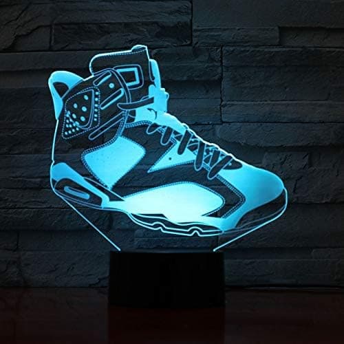 3D LED Natlampe, 3D Optisk Illusion Lampe Sneakers Model