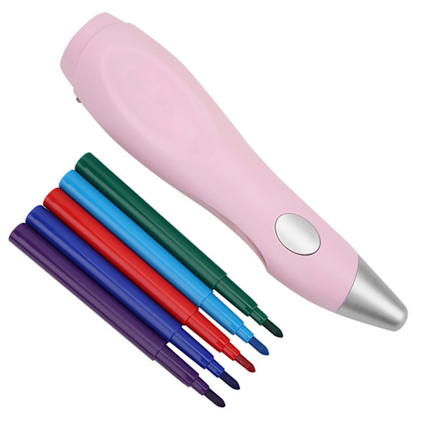 Elever Elektrisk Spraypenna Kit 12 Färger Professionell Tvättbar Ritkonst Airbrush KitRosa