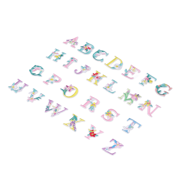 26 bogstaver patches DIY kombinationer broderet patch let strygning blød hudvenlig stryge på bogstav patches til tørklæde hat