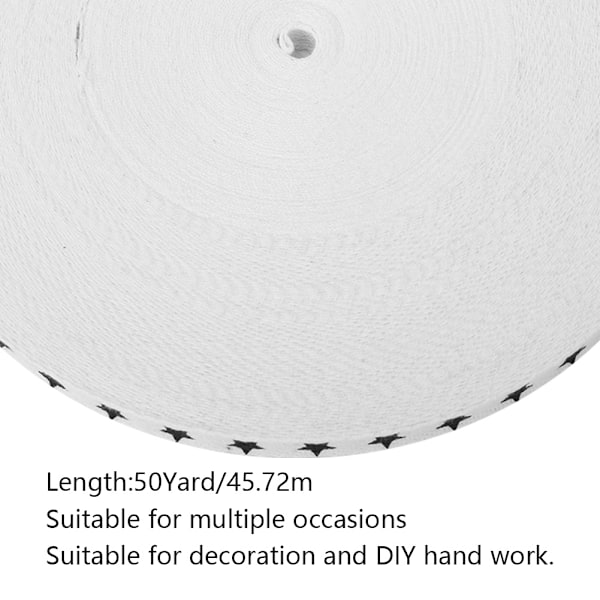 50 meter lång dekorativt band handgjord DIY dekoration för kläder klänning (femuddig stjärna)