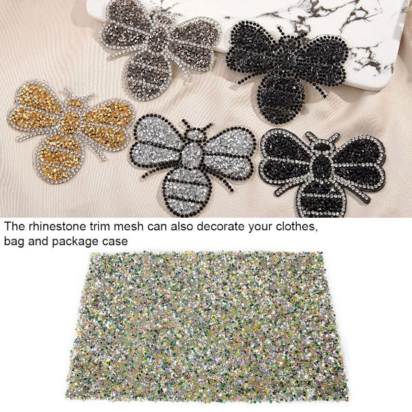 24*40cm Hotfix Rhinestone Sheet Banding Mesh Trim Sheet DIY Tillbehör(Flera Färger)