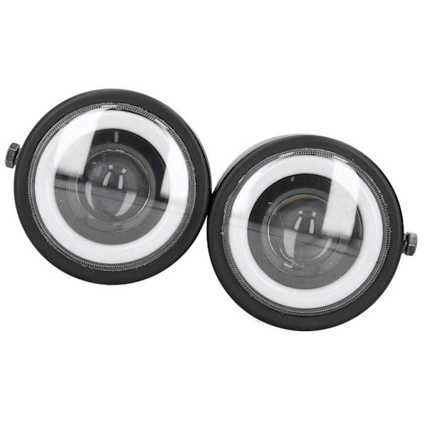 Universal LED Forlygte Dobbelt Lamper Runde Angel Eyes Høj Lav Stråle Retro DRL Blå Hvid Lys