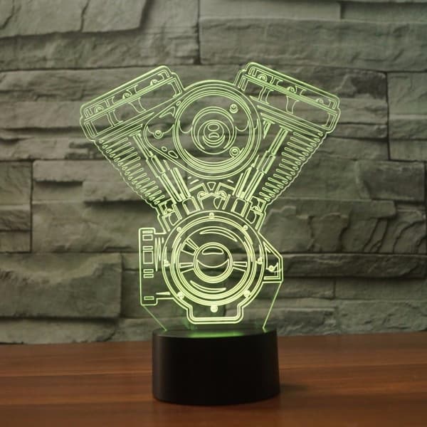 3D Motorcykel Natlampe 7 Farveskift LED Bordlampe