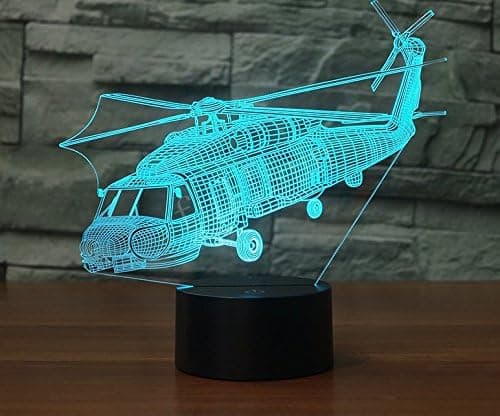 3D Flygplan Helikopter Nattljus Djur Bordslampa O