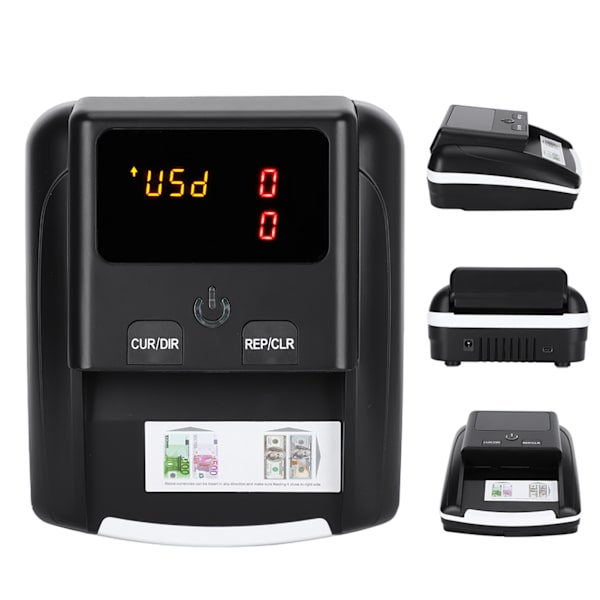 Mini pengeseddeldetektor Bærbar pengeseddel tæller USD EUR Falsk pengeseddel detektion med LED-display