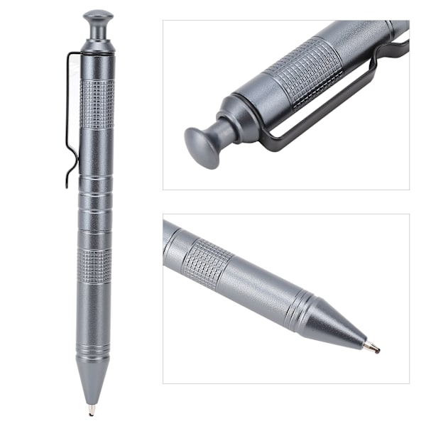 CNC Aluminium Automatisk Kuglepen Høj Hårdhed Signatur Pen Stationery Gave 0,5 mm Grå
