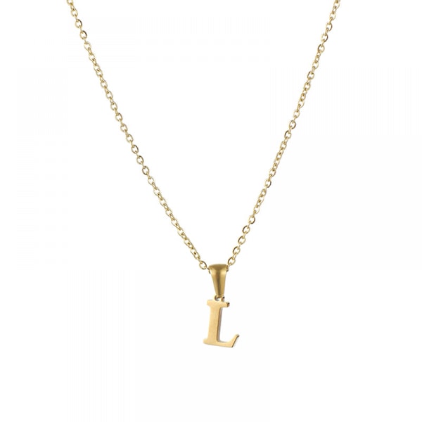 Halsband med initialer för kvinnor, 18K guldpläterat namn halsband, låt