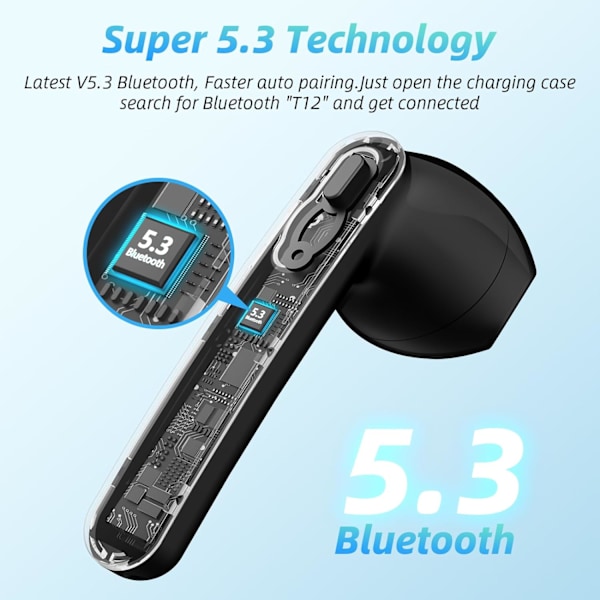 Langattomat nappikuulokkeet 40 tunnin toistoaika 8 tunnin jatkuva toistoaika Bluetooth-nappikuulokkeet, IPX6 vedenpitävä stereofoninen ääni Bluetooth-langattomat kuulokkeet mikrofonilla a Carbon Black