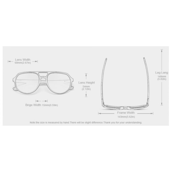 HD spegelglasögon i polariserat trä för män och kvinnor UV P