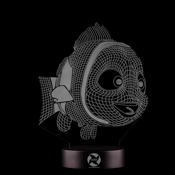 3D Optisk Illusjon Nattlys - 7 LED Fargeskiftende Lampe