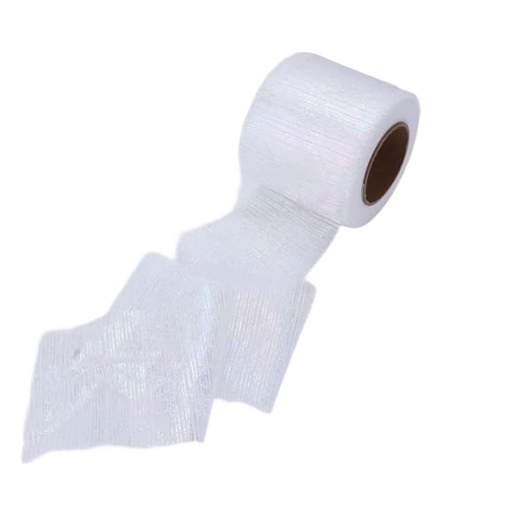 Tulle Rull Symfoni Linje Mesh Rull Manuell DIY Hodeplagg Sløyfe Mesh Stoff Tilbehør Hvit