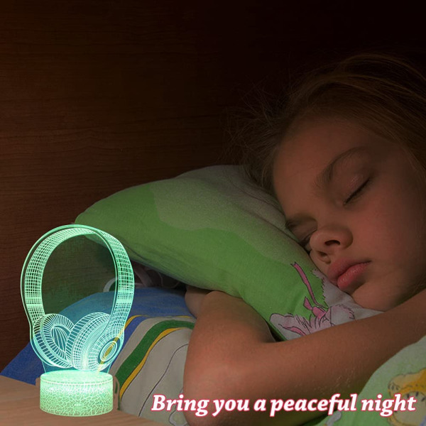 3D Enhörning Nattlampa, LED Illusion Lamp med Fjärrkontroll