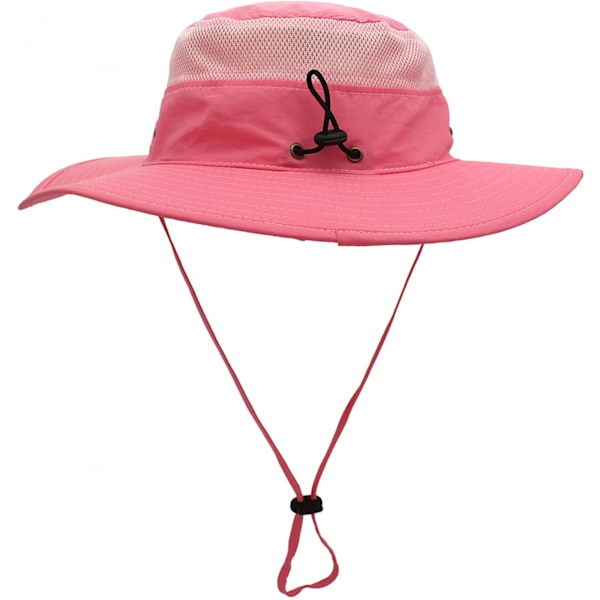 Hatt för män med solskydd UPF 50+, bred brätte, hinkhatt, vindtät fiskehatt Pink