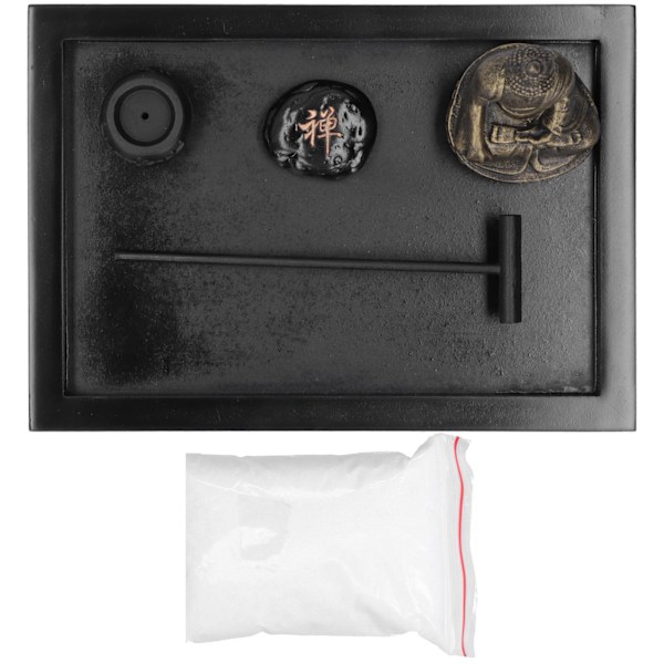 Zen Have Sand Sten Incensepinde Buddha Statue Hjem Desktop Dekoration Ornamenter