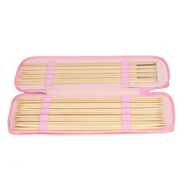 40 st bambu stickor dubbla spetsiga långa virknålar för tröjor handskar 2,5 till 6,0 mm
