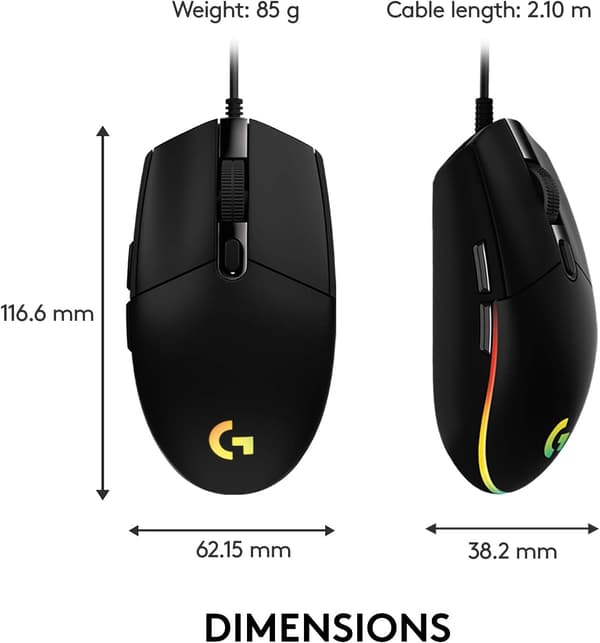 Kablet Gamingmus, 8 000 DPI, Regnbue Optisk Effekt LYS