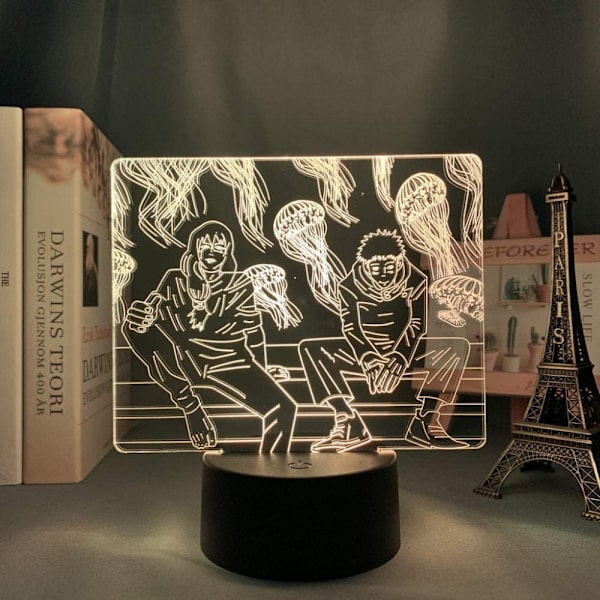 JK Figurlampor, Anime-gåvor för pojkars sovrum, 3D Illusionslampa Gojo Itadori Yuji Manga Merch Ljus för barns rum