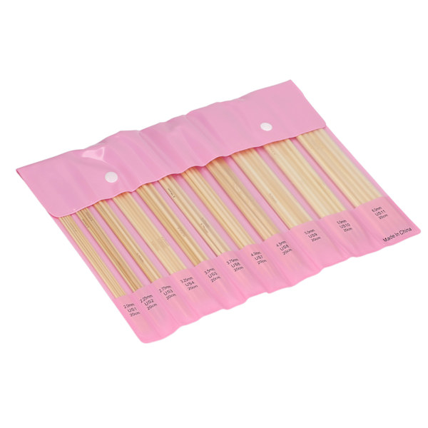 55 st bambu stickning stickor dubbelspetsiga långa garn stickning stickor set för DIY hantverk tillbehör