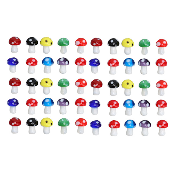 50 stk soppperler 14x10mm attraktive dekorative DIY farget glasur 1,55mm hull sopp armbånd perler for smykker