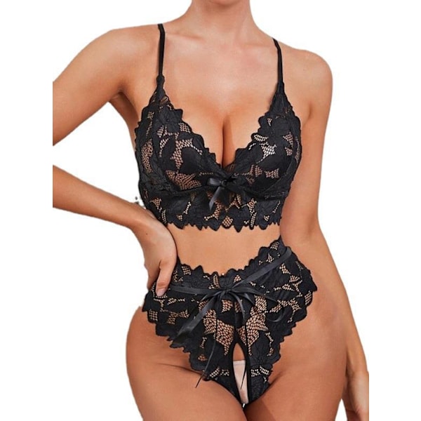 Højtaljet Sleepwear BH og trusse 2-delt natkjole Størrelse XL