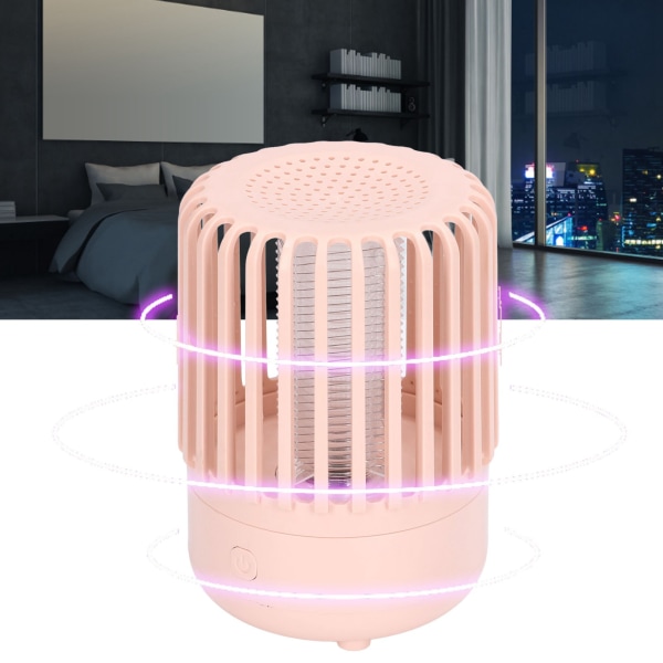 LED-myggfångstlampa USB-laddningsbar UV-fotokatalysator Elektrisk insektsavvisande lampa Pink