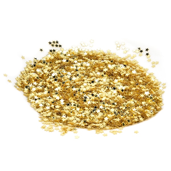 50G DIY PET Inga hål Stjärnform Paljetter Födelsedagsfest Kläder Tillbehör Tillbehör (Gyllene)