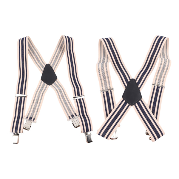4 Clips Suspenders Stylish Stripe Widen Adjustable Elastic Band Men X Back Suspenders for Costume Accessories